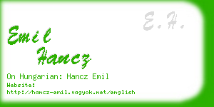 emil hancz business card